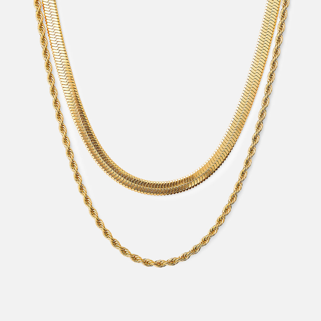 Tiana – Geflochtene Kette & flache Schlangenkette