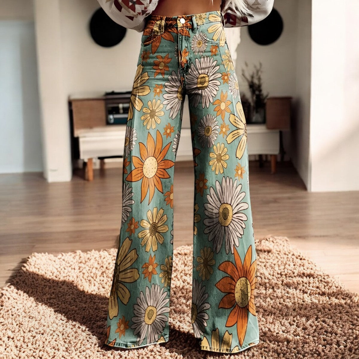 Hannah – Weite Hose mit Blumendruck